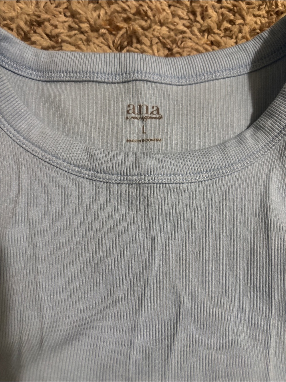 a.n.a Light Blue Ribbed Tank Top - Picture 2 of 2